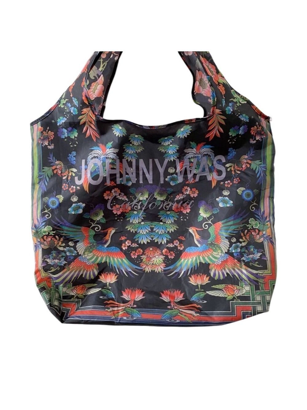 Johnny Was Women's Nylon Shopping Reusable Bag, OS Multicolor, Washable